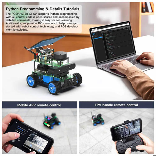 Yahboom ROSMASTER X1 AI Robot Jetson Nano Python Programmable Visual Recognition Mapping Navigation Radar Tracking(Basic Ver with NANO SUB Board)