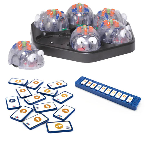 TTS 6 Blue-Bot Programmable Robots with FREE TacTile Reader and FREE 1-set Tactile Standard Tile Pack - STEM Learning Coding Robotics for Kids Age 3+