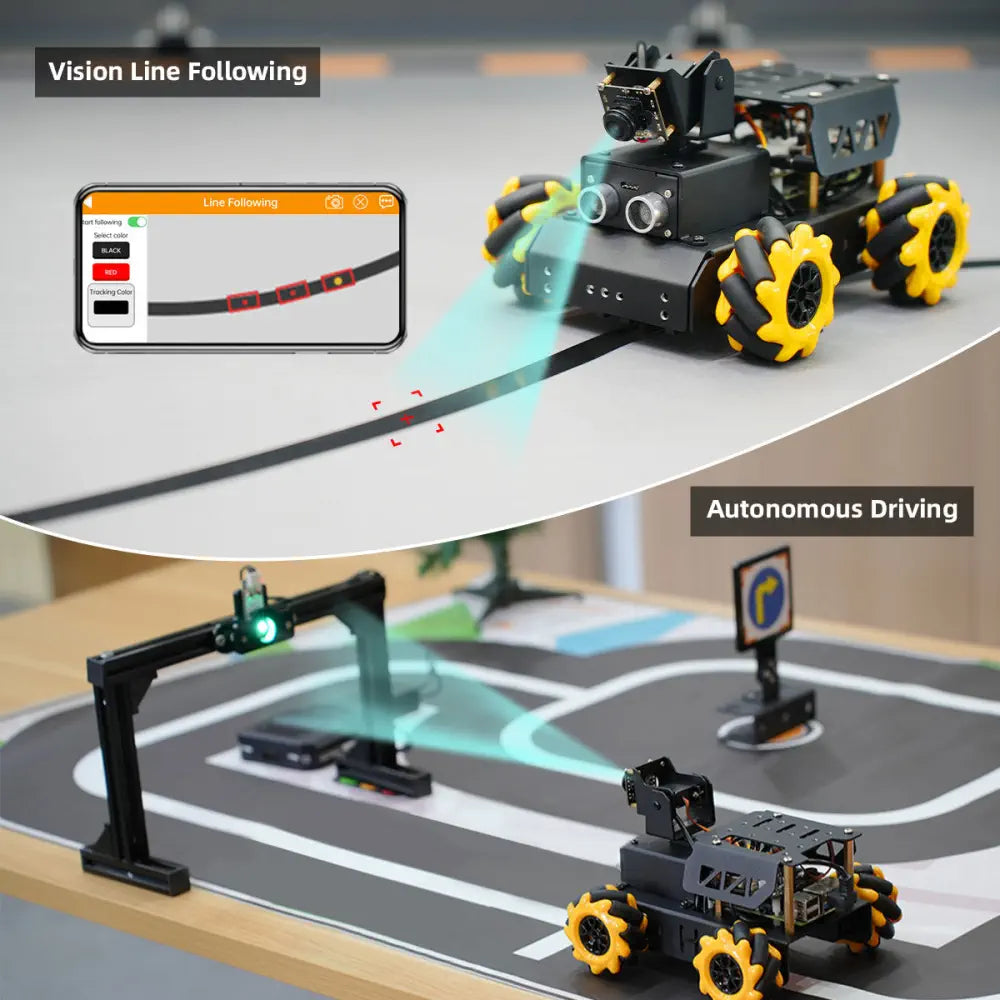 Hiwonder TurboPi Raspberry Pi Omnidirectional Mecanum Wheels Robot Car Kit with Camera Open Source Python for Beginners (Standard Kit without Raspberry Pi 4B)