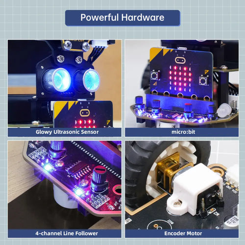 AI Vision Robot Nexbit, micro:bit Programming Educational Robot, Support WonderCam Smart Vision Module (Start kit/without microbit)