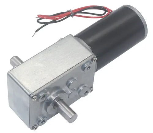 24V 16rpm High Torque Dual Shaft 31D Motor w/ Worm Gear Reduction