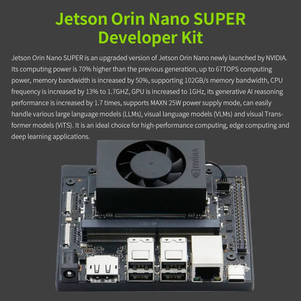 Official Original Jetson Orin NANO 8GB SUPER Development Board for AI Deep Learning--  Mini PC Kit
