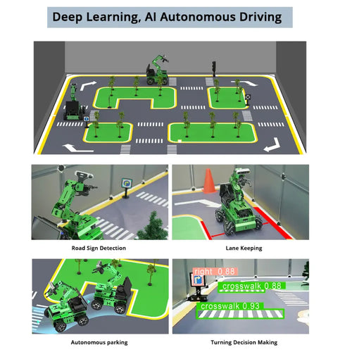 JetRover ROS Robot Car with Vision Robotic Arm Powered by Jetson Nano Support SLAM Mapping &amp; Navigation (Standard Kit, Tank Chassis, LiDAR A1)