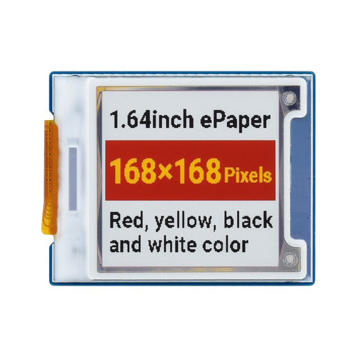 Waveshare 1.64inch square E-Paper Module (G), 168x168, Red/Yellow/Black/White