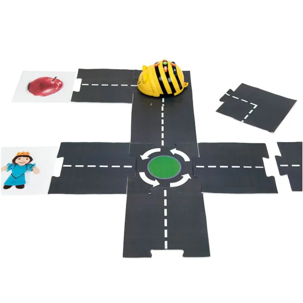 TTS Bee-Bot Modular Road - 25-Piece Programmable Floor Track, Endless Routes &amp; Coding Challenges for Bee-Bot or Blue-Bot - STEM Learning Classroom &amp; Home | 4 End Pieces