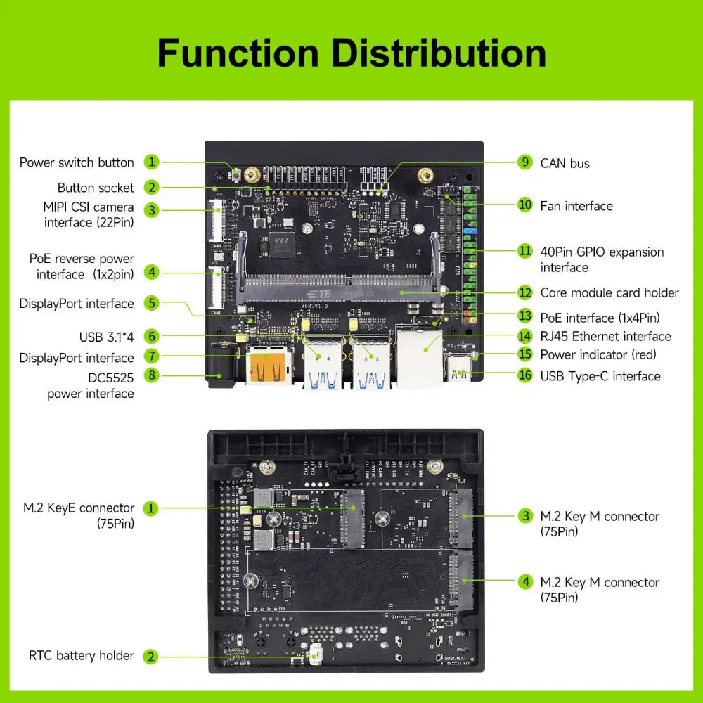 Jetson Orin NX Developer Kit 8GB RAM Super Version with NVIDIA Core Module for ROS AI Deep Learning-Developer Kit