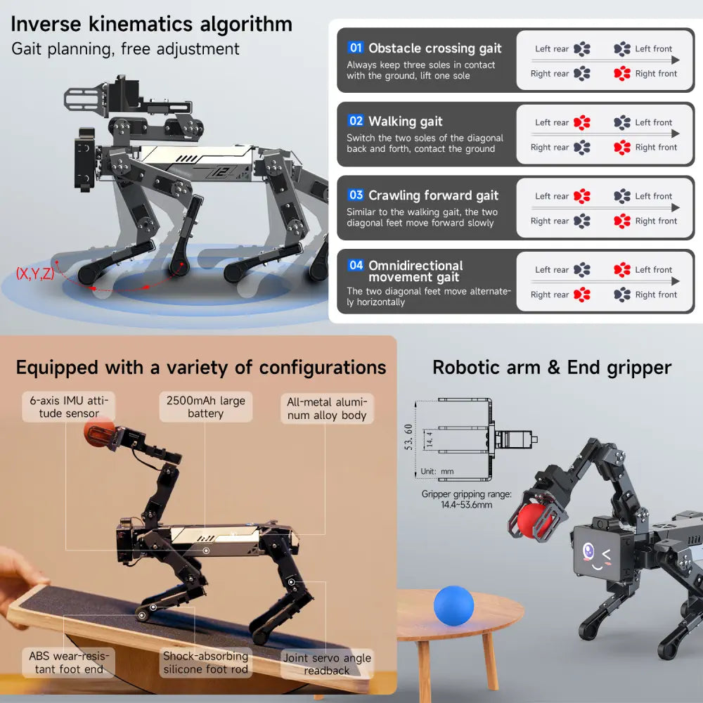 Yahboom DOGZILLA-Lite 15DOF AI Large Model Bionic Robot Dog Powered by Raspberry Pi CM5 Module