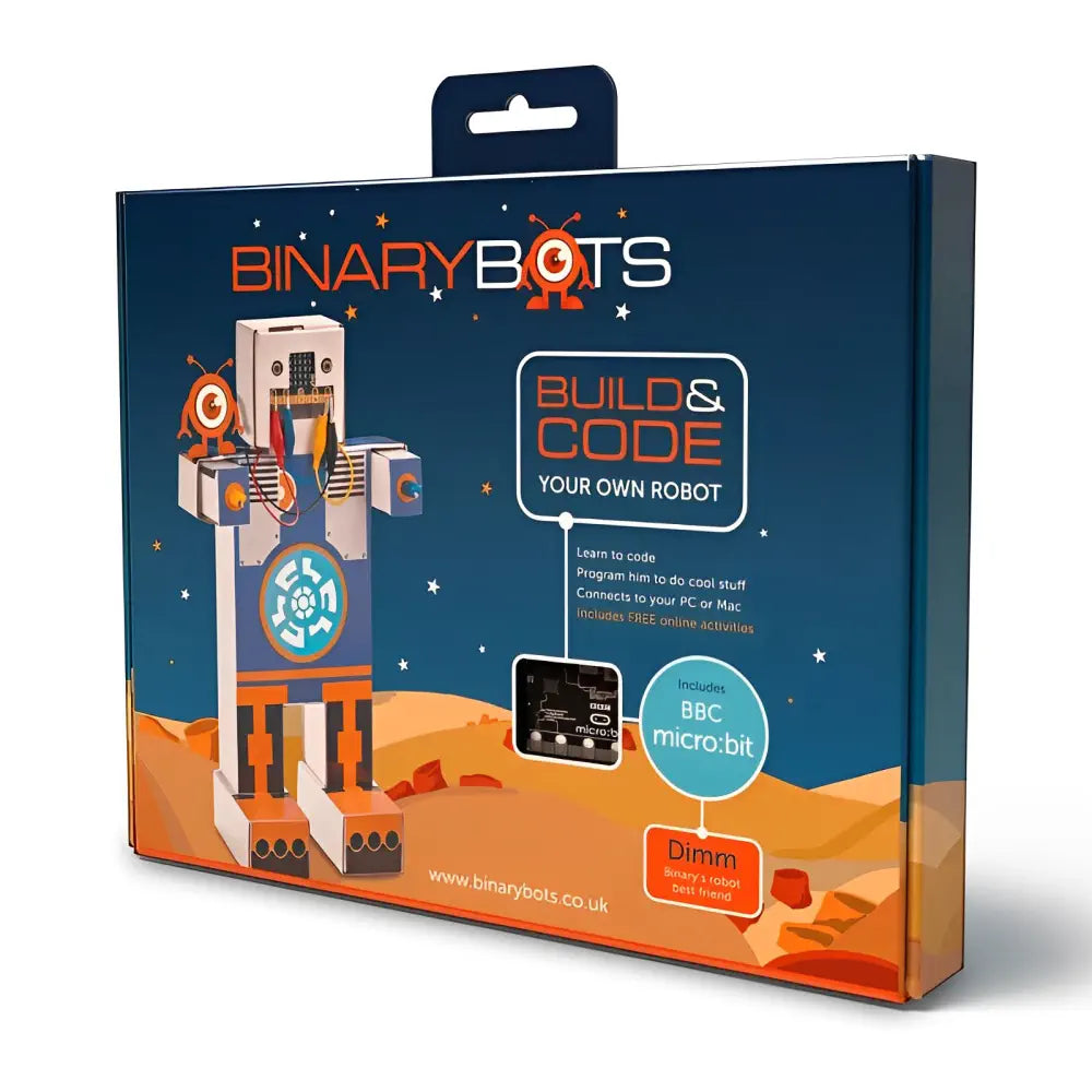 BinaryBots Cardboard to Code Robot Kit with BBC micro:bit - STEM Coding Robot Toy - Build Program Sensor Based Learning Robot - Educational Gift for Kids &amp; Schools | DIMM