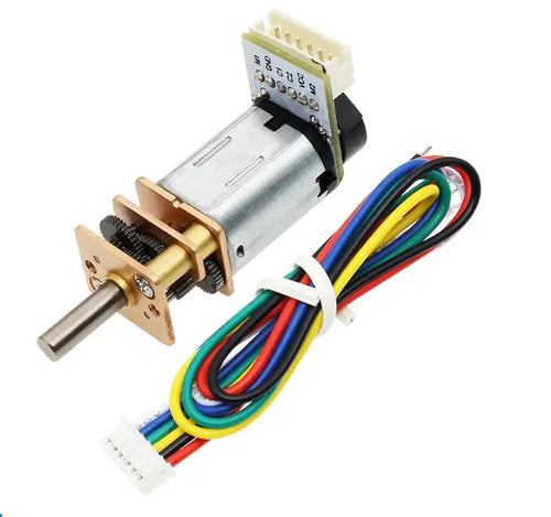 3V Micro Metal Gearmotor w/ Encoder &amp; Cable, 37rpm