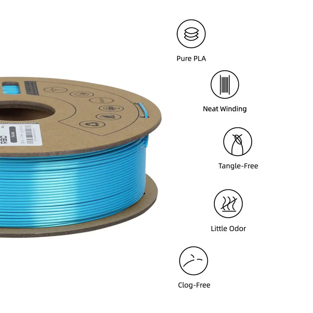 Blue R3D Silk PLA Filament - 1.75mm, 1kg