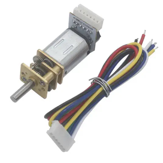 6V 50:1 Micro Metal Motor w/ Magnetic Encoder & cable, 300rpm
