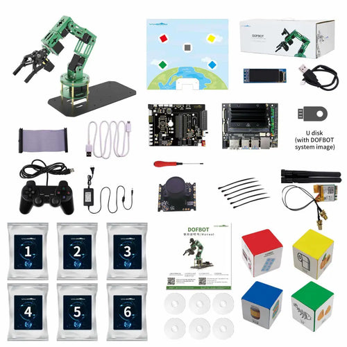 Yahboom 6 DOF AI Vision Robotic Arm w/ ROS &amp; Python Programming for Jetson NANO 4GB (w/ Jetson NANO SUB Board)