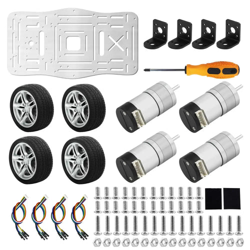 Yahboom Mini Robot Car Chassis, 310 Encoder Motor, Single Layer (EN Manual)