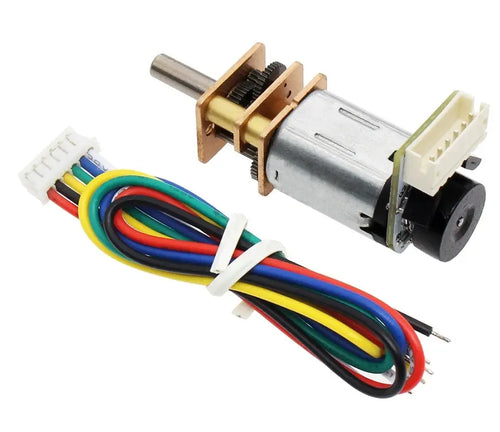 12V Micro Metal Gearmotor w/ Encoder &amp; Cable, 220rpm