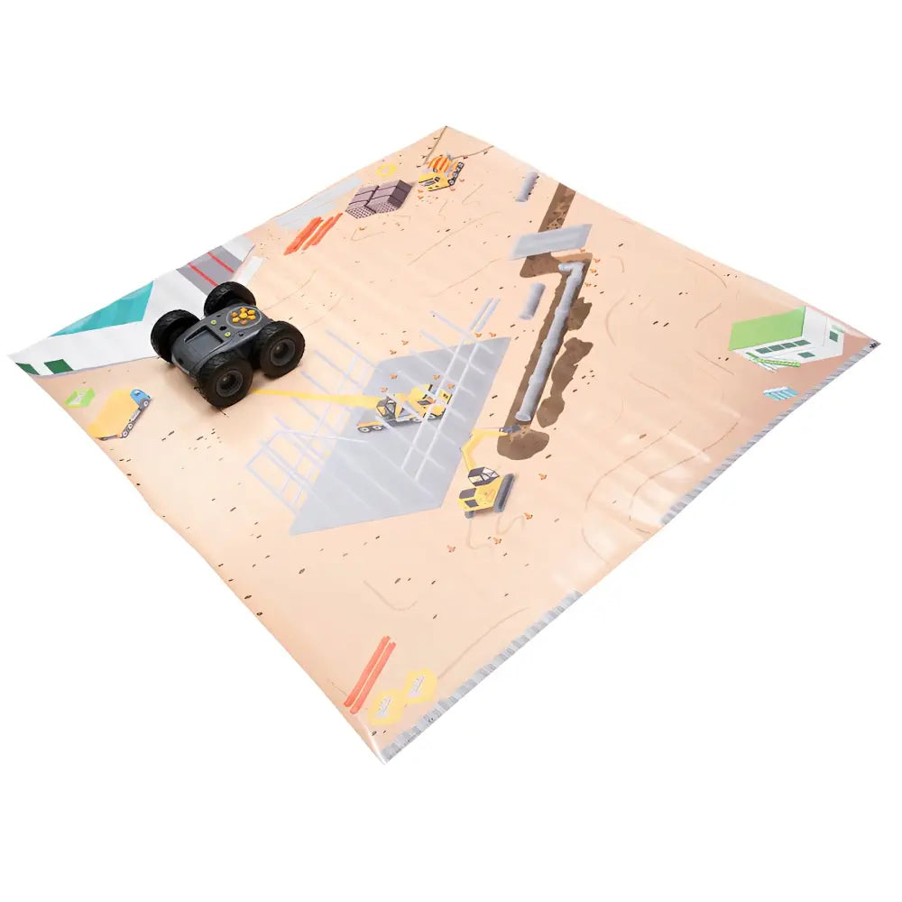 TTS Construction Site Mat - Curriculum Aligned STEM Play - Interactive Coding Challenge for Rugged Robot, Bee-Bot, Blue-Bot, Loti-Bot, Oti-Bot &amp; Glow &amp; Go Bot - Educational Mats | 120×120 cm