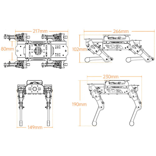 Hiwonder PuppyPi Pro Quadruped Robot with AI Vision Powered by Raspberry Pi ROS Open Source Robot Dog (Raspberry Pi 4B 8GB Included)