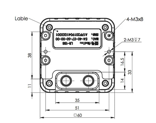 OLEI 2D LR 1BS5 C1 Mini Lidar Bottom Connectors, Industrial Quality