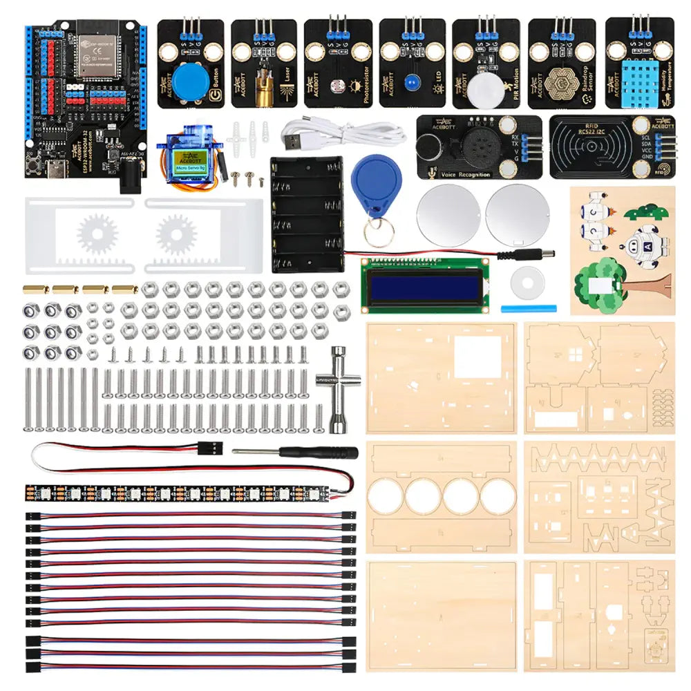 ACEBOTT QE007 ESP32 Smart Home IoT Starter Kit With Arduino/ACECode ...