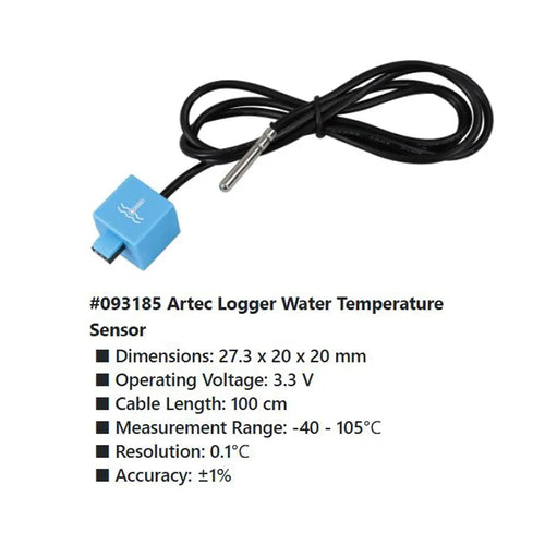 Water Temperature Sensor for Artec Logger Main Unit Educational Wireless Data Logger. Measure temperature - Easy and Real Scientific Experiments Educational Toolkit