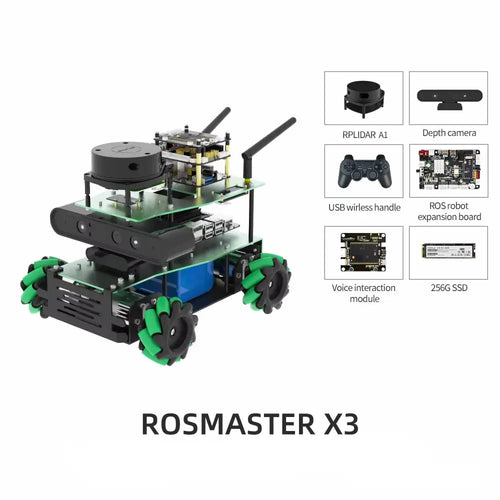 ROSMASTER X3 ROS2 Robot with Mecanum Wheel -Advanced without Orin SUPER Board