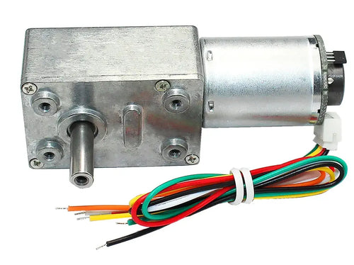 High Torque DC Worm Gear Motor w/ Encoder - 12V, 66RPM