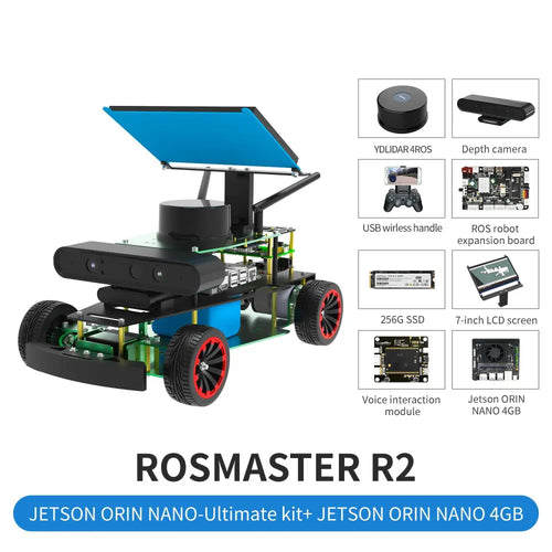 Yahboom Rosmaster R2 ROS2 Robot Ackermann Structure (Ultimate Version with Jetson Orin NANO 4GB Board)