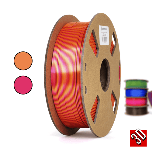 3D Printing Canada Gold/Rose Red Polychromatic Dual Colour Silk PLA Filament - 1.75mm, 1 kg