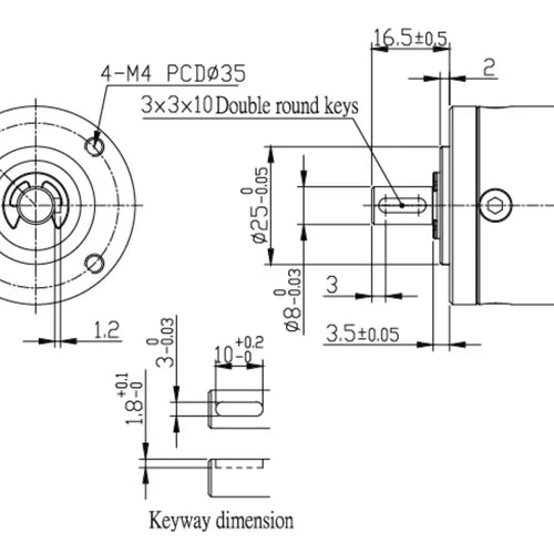 258 RPM Planetary Gear Motor