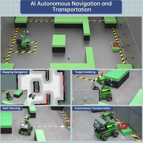 JetRover ROS Robot Car with Vision Robotic Arm Powered by Jetson Nano Support SLAM Mapping &amp; Navigation (Standard Kit, Tank Chassis, LiDAR A1)