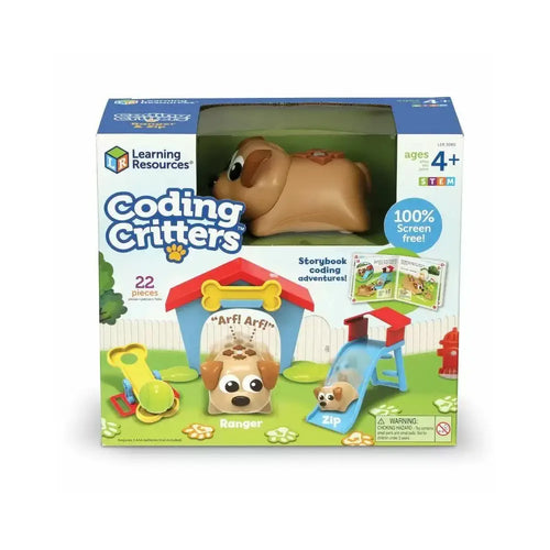 Learning Resources Coding Critters Ranger &amp; Zip,22 Piece Set, Ages 4+, Screen-Free Early Coding Toy for Kids, Interactive STEM Coding Pet