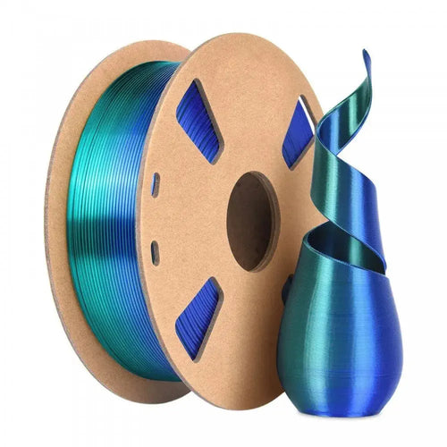 Dark Blue/Dark Green - Polychromatic Dual Colour Silk PLA Filament - 1.75mm, 1 kg