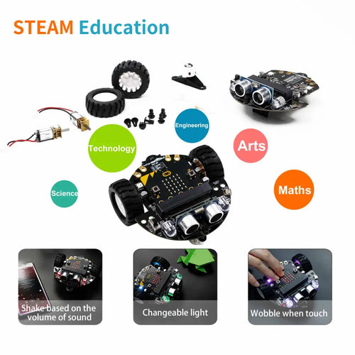 Tiny:bit Smart Robot Car for STEM Coding Education, Powered By Micro:bit (w/o Microbit Board),