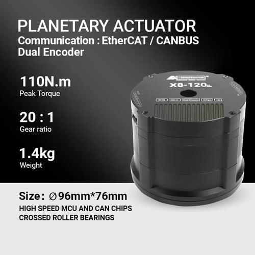 myactuator Brushless DC motor RMD-X8-120 EtherCAT Large torque 120N.M robot joint module large hollow planetary reduction torque