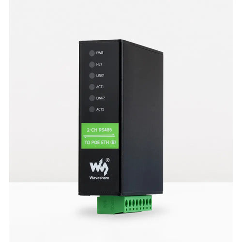 2-Ch RS485 to RJ45 Ethernet Serial Server, Dual Channels RS485 Independent Operation, Dual Ethernet Ports