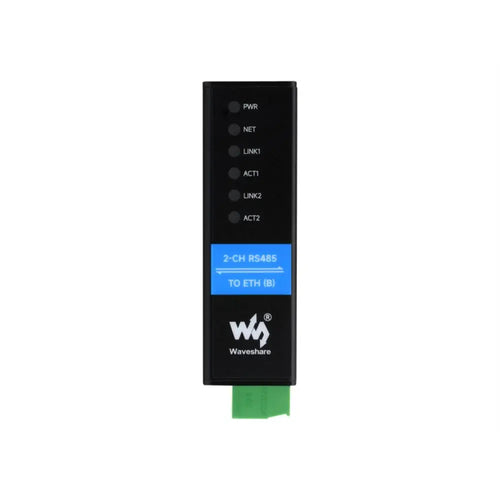 2-Ch RS485 to RJ45 Ethernet Serial Server, Dual Channels RS485 Independent Operation, Dual Ethernet Ports