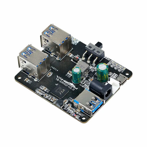 Yahboom USB.0 HUB Expansion Board, 1 to 4 Support, 5A Current, 9-24V Power for Raspberry Pi, Jetson RDK X3