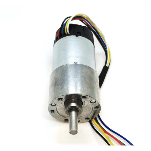 12V Brushed DC Motor with built-in encoder, 100 RPM speed