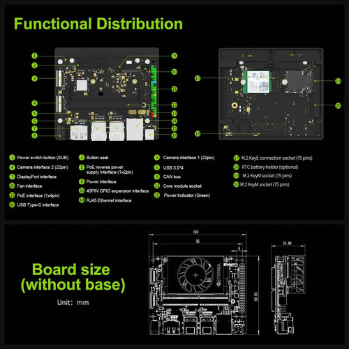 Jetson Orin NX Developer Kit 8GB RAM Super Version with NVIDIA Core Module for ROS AI Deep Learning