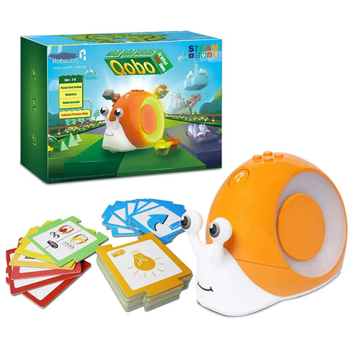 Robobloq Qobo Snail Coding Robot w/ Puzzle Card for Kids Aged 3+ Years