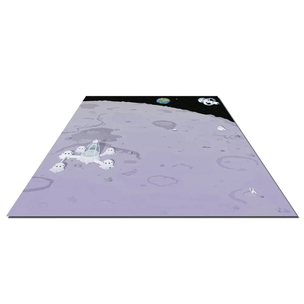 TTS Lunar Mat for Tuff-Bot Rugged Robot - Space Themed Coding Play - STEM Programming Challenges - Interactive Floor Robot Learning Activities - Fun Educational Play for Kids | 120x120 cm