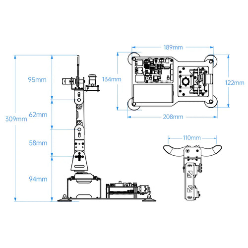 Hiwonder ArmPi mini 5DOF Vision Robotic Arm Powered by Raspberry Pi Support Python OpenCV Target Tracking for Beginners (Raspberry Pi 4B 4GB Included)