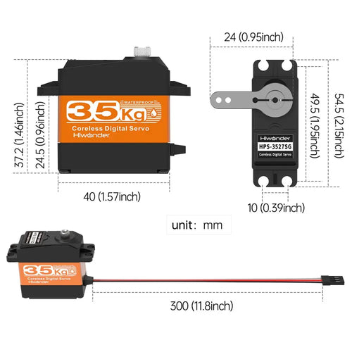 Hiwonder HPS 3527SG 35kg Coreless Digital Servo Metal Gear Waterproof w/ 270 deg Control Angle