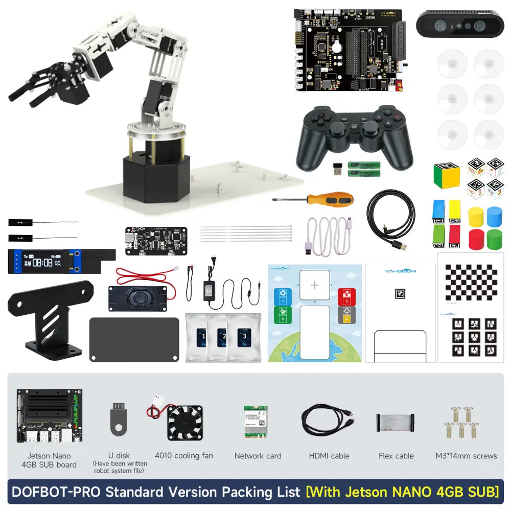 Yahboom DOFBOT Pro AI Large Model 3D Depth Vision Robotic Arm-Standard Version with Jetson NANO 4GB SUB Board
