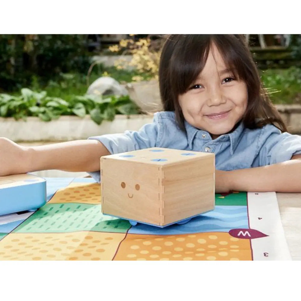 Primo Cubetto Coding Robot with Transparent Mat 6x6 Bundle Pack - Screen Free Programming - Hands on Coding Learning - STEM Educational Play Set for Kids | Age 3+