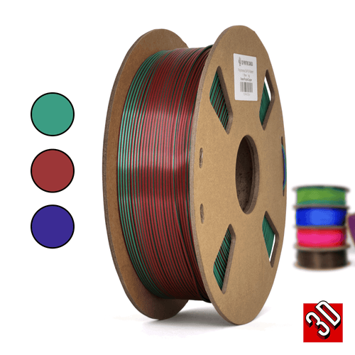 Polychromatic Tri-Colour Silk PLA Filament