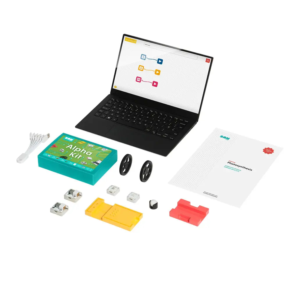 SAM Labs Alpha Kit Coding STEAM Robotics Kit - Bluetooth Sensor Motor Blocks Learning Set - Interactive STEM Coding Kit for Classroom &amp; Home Education | Ages 8+