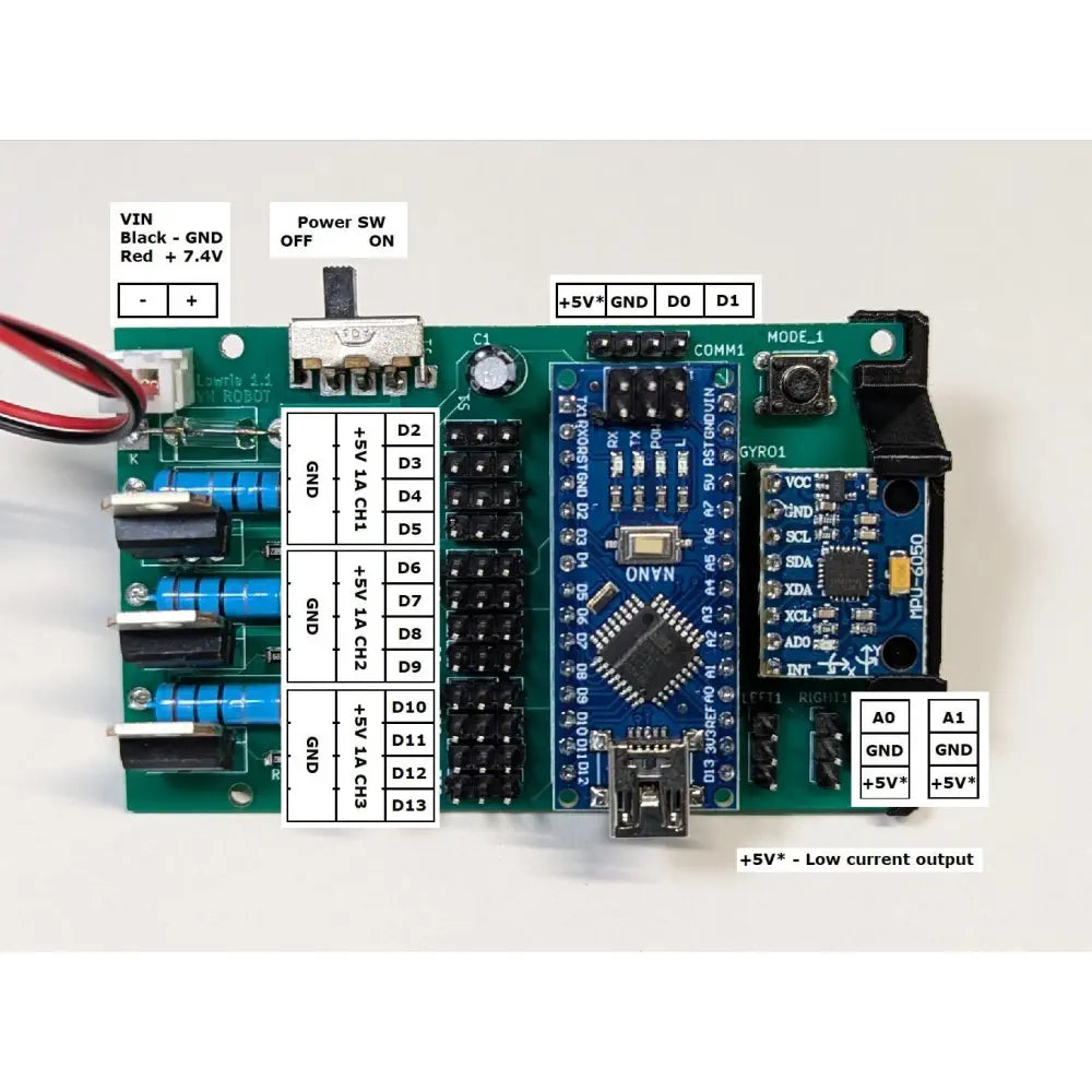 VN ROBOT DIY Robot Board with Arduino Nano V3 and MPU6050 Accelerometer