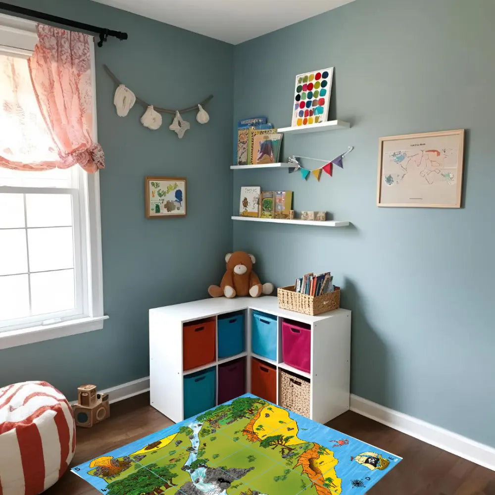 TTS Bee-Bot &amp; Blue-Bot Treasure Island Coding Mat - STEM Robot Floor Play mat for Kids Classroom &amp; Home Learning, Durable Vinyl Educational Programming Toy | 75 x 75 cm