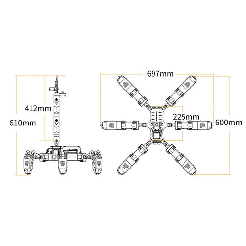 SpiderPi Pro: Hiwonder Hexapod Robot with AI Vision Robotic Arm Powered by Raspberry Pi 5 (Paspberry Pi 5 8GB Included)