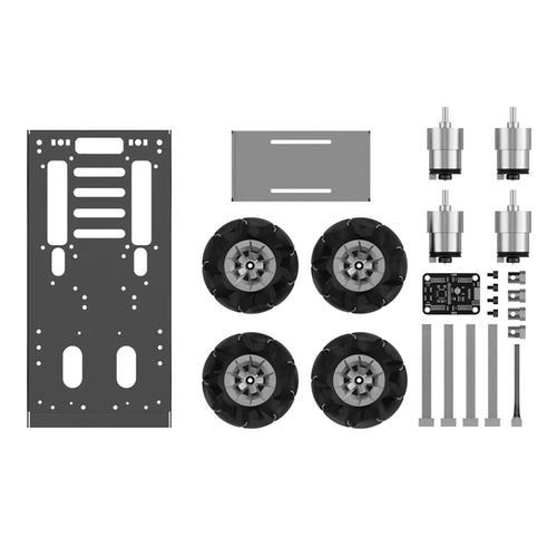 Hiwonder Large Metal 4WD Vehicle Chassis w/ 8V Encoder Geared Motor for Arduino/Raspberry Pi/Ros Robot